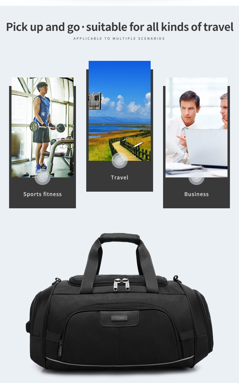 Large Capacity Folding Travel Duffle Bag Dirt Resistant Multi Functional