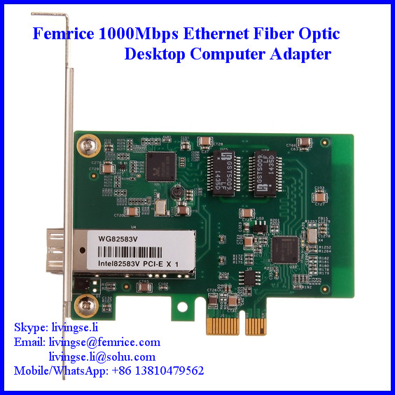10/1001000Mbps Ethernet NIC Card SFP Slot Single Port Desktop Computer Network Card