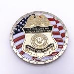 3D Logo Silver Metal Stamping Soft Enamel Coin , Custom Military Coins