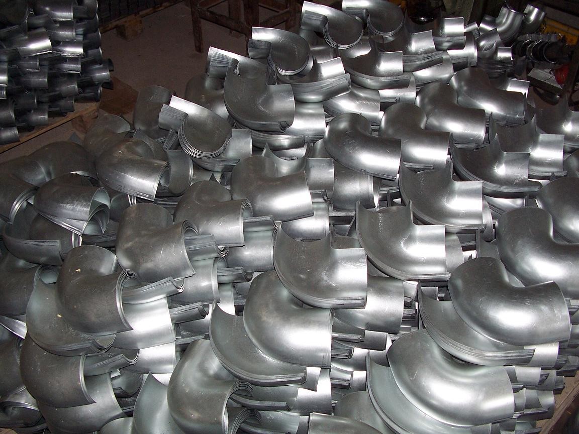 Metal Stamping Products Two Pieces Glavaizned Sheet Ventilation Ducts 90 Degree Elbow