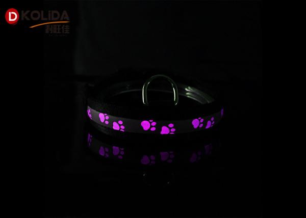 Buy cheap Black Nylon Luminous Dog Collars LED Night Safe Harness Battery CR2032 With 80-120 Hours from wholesalers