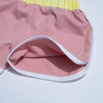 Gender Neutral 100% Cotton Jersey Fabric Color Block T Shirt Short Set 190g