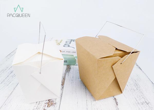 Brown Kraft Paper Takeaway Boxes Disposable Food Packaging 26oz / 32oz With