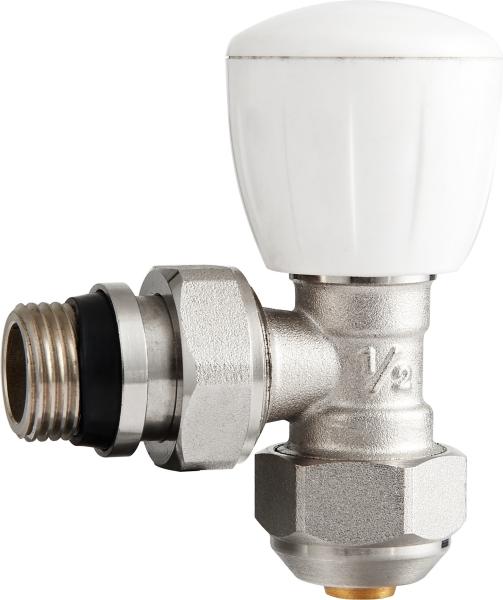 4203 Angle Type Multi-turn Brass TRV Valve for Radiator Supply DN15 Nickel