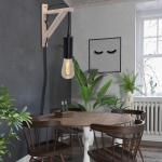Nordic Wooden Wall Lamp Creative Industrial Dining Room Bedroom Plug in wall