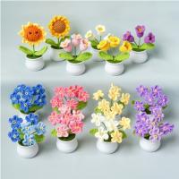 Buy cheap Finished hand-woven lily of the valley potted home decoration knitted artificial product