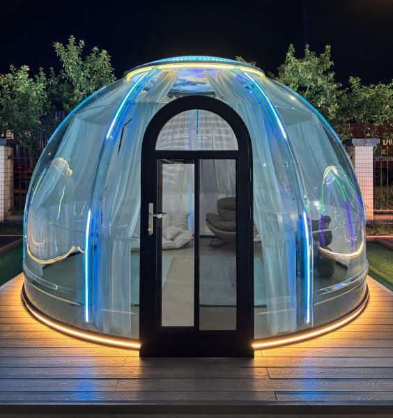 Buy cheap Outdoor Inflatable Steel and PC Material Bubble Lodge for Camping Hotel Villa or Star Dome Room-Green House from wholesalers