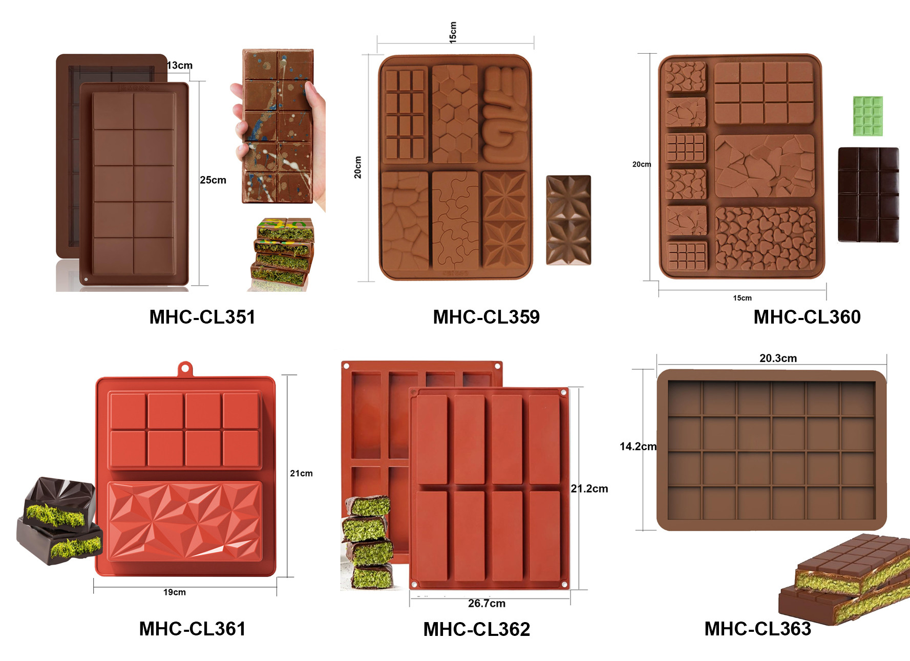 MHC Custom Chocolate Molds Food Grade Silicone And FDA Approved For Chocolate Manufacturers