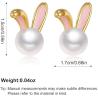 Buy cheap Easter Rabbit Pearl Earrings Dainty Zircon Studs Bunny Carrot Cute Jewelry Gifts from wholesalers