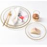 Buy cheap Wedding Round Fruit Salad Gold Plated Dish Glass Beaded from wholesalers