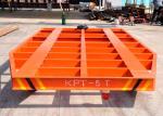 Motorised electric industrial rail flat trolley for painting room