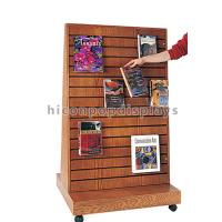 Buy cheap 2 Way Function Slatwall Movable Magazine Display Stand Wooden Free Standing product