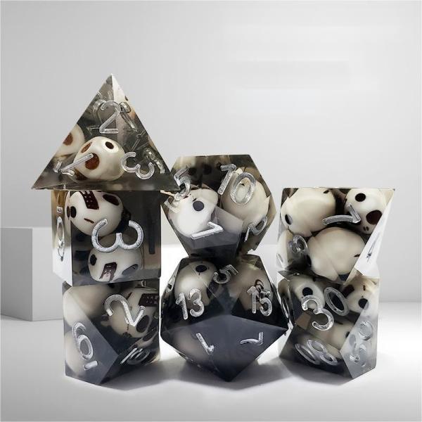 Buy cheap Black Crystal Skull Resin Boarding Dice Set dnd dice from wholesalers