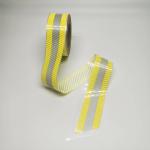 Twill Stripes Silver Yellow Reflective Heat Transfer Film Self Adhesive For