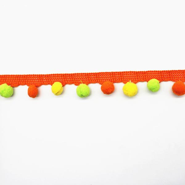 Buy cheap Eco Friendly Curtain Pillow Rainbow 30mm Pom Pom Trim from wholesalers