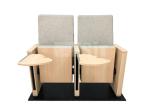 Hidden Rotating Table Audience Seating Chairs Modern Steel Wood Side Leg