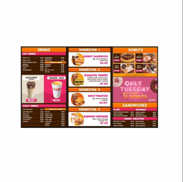 Buy cheap 500cd/m2 Electronic Menu Board from wholesalers