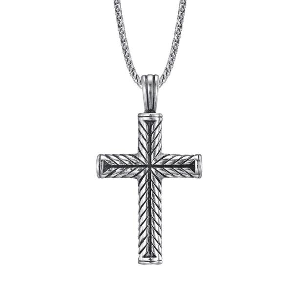 Buy cheap Gold Chain Link Classic Style Men's Cross Necklace Silver Stainless Steel Men's Pendant Cross Necklace Jewelry for Women from wholesalers