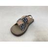 Buy cheap Khaki Weave Flat Open Toe Flip Flops Womens With Buckles In Summer from wholesalers