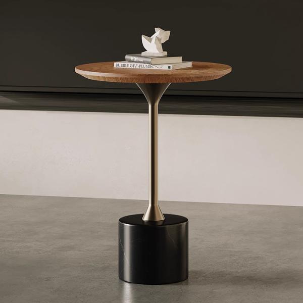 Buy cheap Satin Finish Wood Side Table With Metal Legs For Study Room from wholesalers