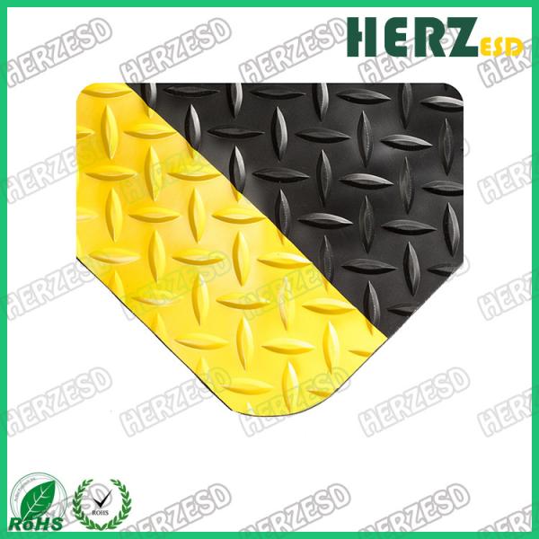Anti Fatigue Mat Yellow And Black ESD Rubber Mat With PVC / EPDM Foam / Rubber