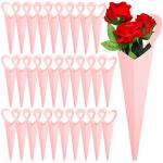 Handmade Custom Heart Bouquet Floral Arrangement Packaging Kraft Paper Box Bag