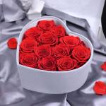 Wholesale Price Velvet Flower Boxes Preserved Roses Heartshape Box Flower