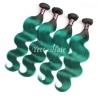 Buy cheap Two Tone Real Ombre Hair Extensions , Green 14 - 24 Inch Virgin Hair from wholesalers