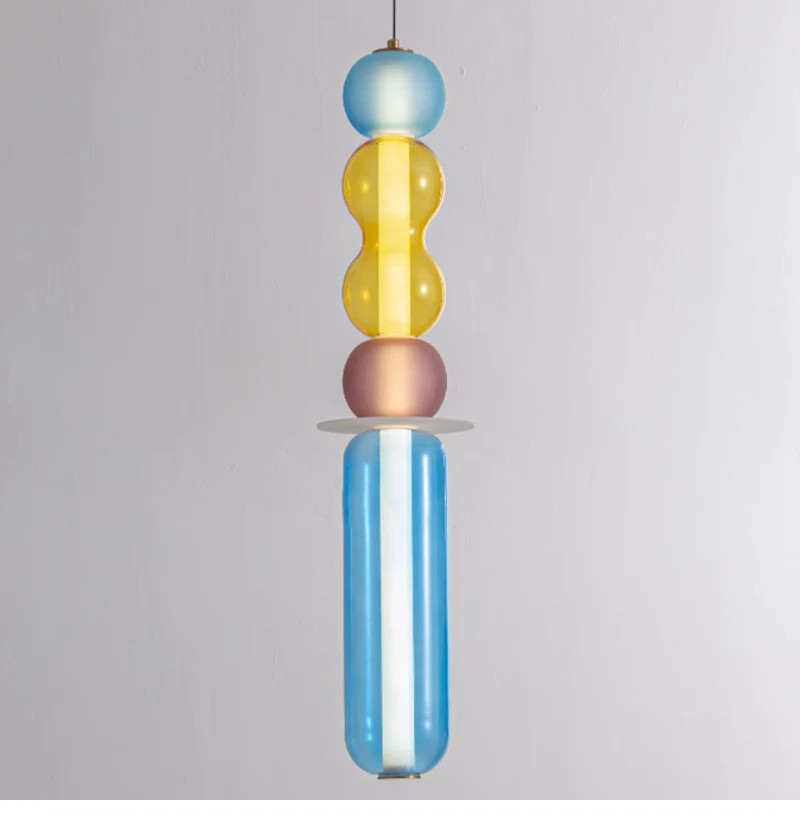Scandinavian glass pendant lights Minimal colorful lampshade bedside lamp(WH-AP-582)