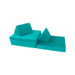 CertiPur-US Velvet Fabric 6pcs Foam Play Couch For Toddlers