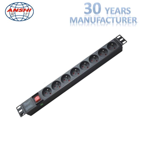 Buy cheap 16A 3 Pin Universal Power Strip PDU Extension Socket 220 - 250V Rated Voltage from wholesalers