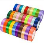 40mm MultiColored Plain Satin Ribbon Customized Length Two Sided Satin Ribbon