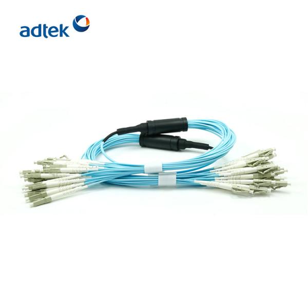 Buy cheap 24 Fibers OM3 Fiber Optic Patch Cord Break-out Cable Branch OD 2.0mm LC-LC Multimode Aqua from wholesalers