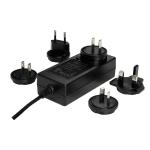 24V 1A Black Interchangeable Power Adapter OEM / ODM Customized