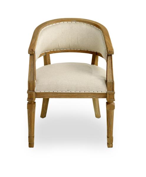 Buy cheap Corner solid oak wooden wedding chair with linen fabric for events and party rentals from wholesalers