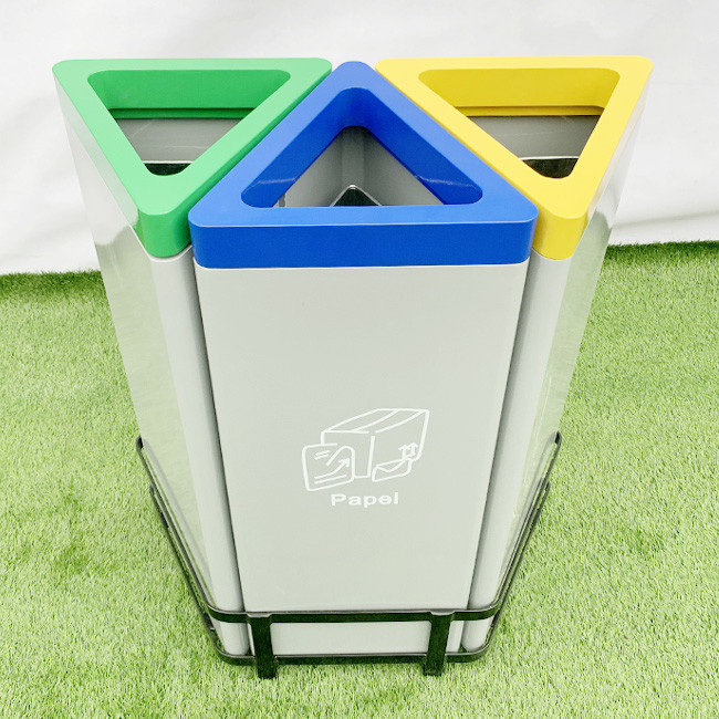 Antioxidant Drying Triangle 3 In 1 Steel Outdoor Trash Can