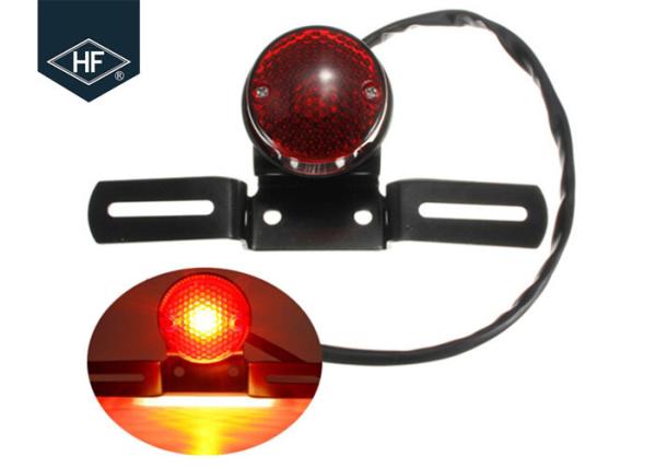 Round Black Amber Metal Aftermarket Motorcycle Lights For ATV Dirt Bike Cafe