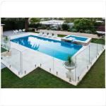 Light Pool Fencing Frameless Glass Tempered Stainless Aluminium Brackets
