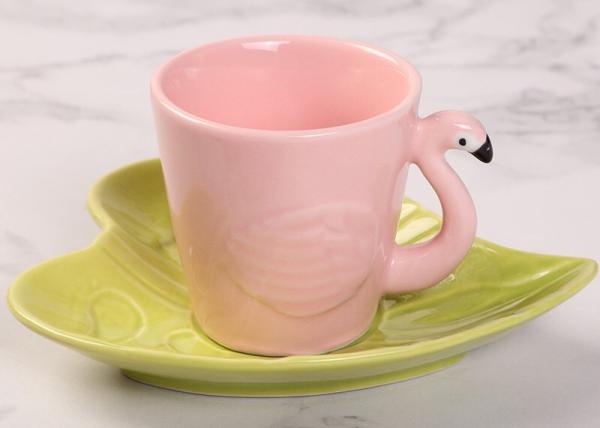 Buy cheap Hotel Stain Resistant 130ml Plate Flamingo Tea Set from wholesalers