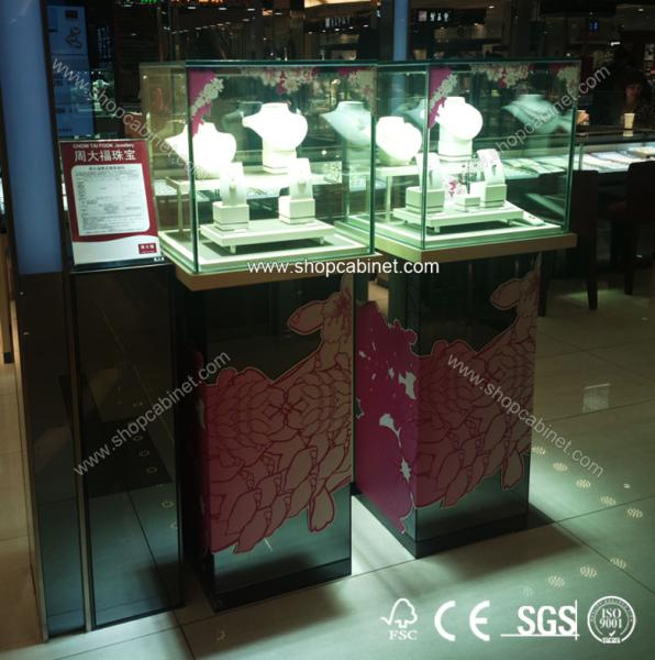 Buy cheap hot sale top quality glass jewelry showcase from wholesalers