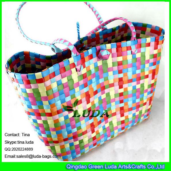 Buy cheap LUDA large capacity straw bag colorful pp strap woven straw bag from wholesalers
