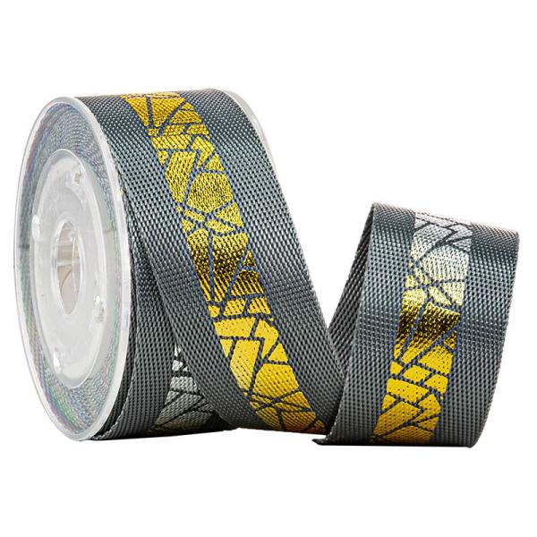 Buy cheap Running Shoes Foil Gold Pattern 25mm Nylon Webbing Tape from wholesalers