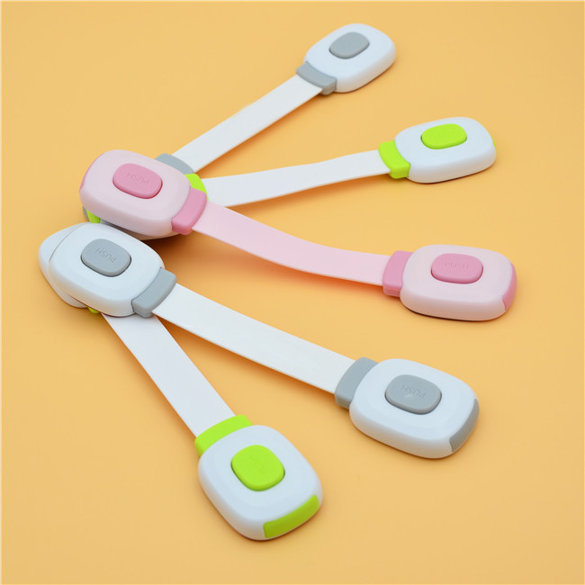 Push Button Pink Latch Cupboard Baby Security Door Locks ABS PE Eco - Friendly