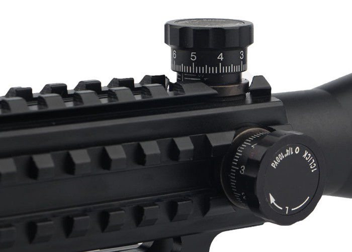 Outdoor Illuminated Long Range Hunting Scopes 50mm Objective Diameter R14 Reticle Type