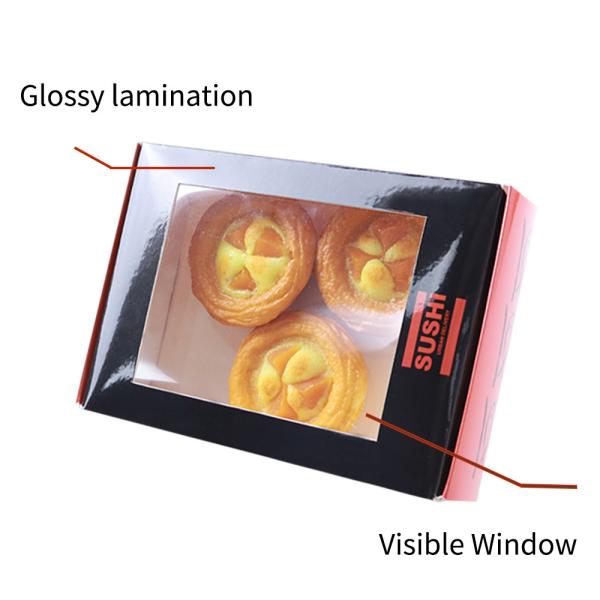 New Fashion Hot Sale Biscuit Package With Pvc Window Donut Paper Box Sweet Pie