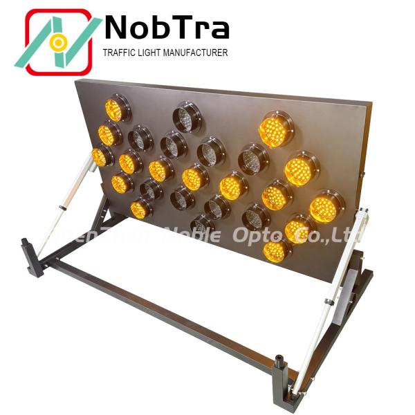 Solar Battery LED Arrow Sign Board with 25 Amber LEDs for Vehicle or Trailer
