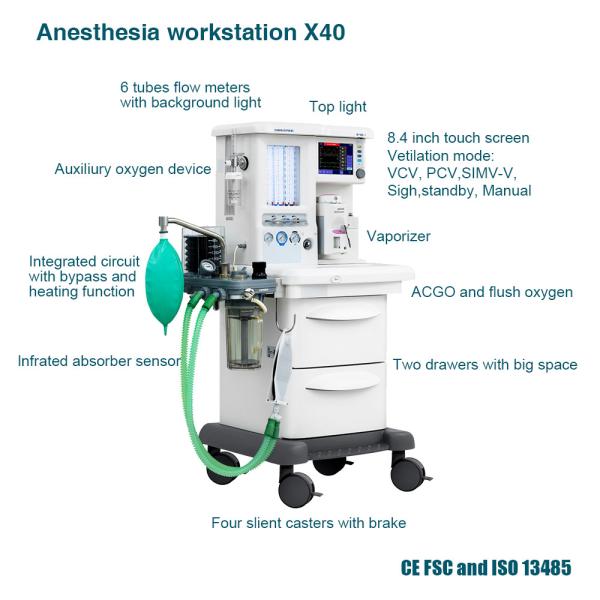 Quality Anesthesia ventilator X40 with touchscreen for operating room for sale