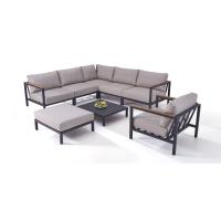 Buy cheap Modern Seaside Outdoor Aluminum Sofa Set With Wooden Armtop product