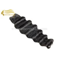 Buy cheap 22" Hair Weft Extensions for sale - 55 CM Black Deep Wave Human Hair Extension product