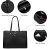 Buy cheap LAPTOP TOTE BAG FOR WOMEN 15.6 INCH WATERPROOF LEATHER COMPUTER BAGS BUSINESS OFFICE WORK BRIEFCASE BLACK from wholesalers